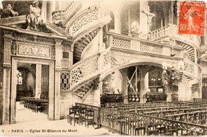 Postal/Church of Saint Etienne du Mont, le jube/Paris/Seine/Ile de France/França de William M. Timlin