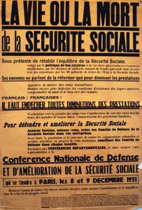 Cartaz da CGT (Sindicato Francês) para uma conferência sobre a Sécurité Sociale de Unbekannt