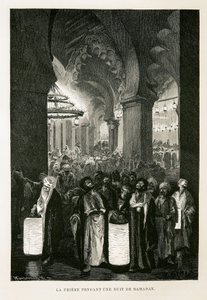 Oração durante uma noite no Ramadão - Ilustração do Atlas do Egipto de Unbekannter Künstler