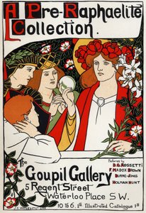 Exposição Pré-Rafaelita na Galeria Goupil, Londres, c. 1897 (cartaz) de Unbekannter Künstler