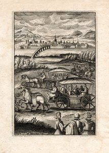 Procissão com lutenistas, Paris, c.1650 (gravura) de Unbekannter Künstler