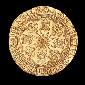 Moeda rara, Inglaterra, espora de ouro, rosa Tudor na espora de Unbekannter Künstler