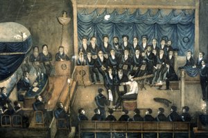 Receção de um pedreiro numa Loja, c. 1820 (aguarela) de Unbekannter Künstler