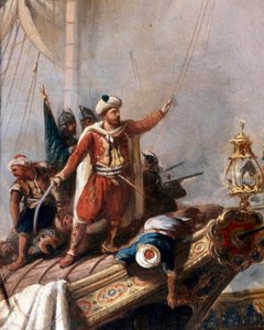 Representação de Hayreddin Barbarossa. Detalhe. (Quadro) de Unbekannter Künstler