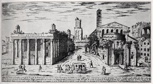 Fórum Romano do século XVI (gravura) de Unbekannter Künstler