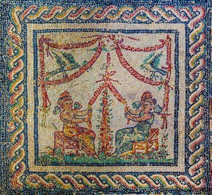 Vivenda romana com maravilhosos pavimentos em mosaico de Unbekannter Künstler