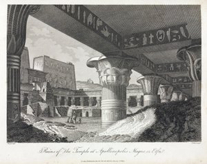 Ruínas do templo de Apollinopolis Magna em Edfu (atual Tell El Balamoun, Egito) (originalmente um templo dedicado a Horus, construído entre 237 e 57 AC) de Unbekannt