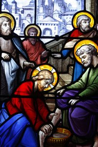 Santa Aignan ChurchJesus lavando os pés de seus discípulos, Chartres, França de Unbekannt