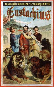 Santo Eustáquio na cova dos leões, finais do século XIX (ilustração) de Unbekannter Künstler