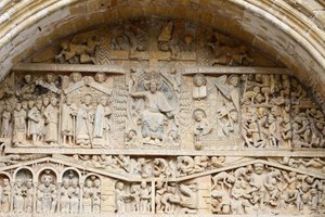 Tímpano da abadia de Sainte Foy : Cristo em Glória e Julgamento Final, Conques, França de Unbekannt