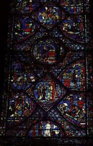 Cenas da Vida de Carlos Magno (747-814) do ambulatório, c.1215-35 (vidro colorido) (ver também 98072) de Unbekannt