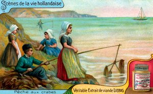 Cenas da vida holandesa: Pesca do caranguejo de Unbekannter Künstler