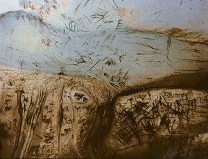 Símbolos esquemáticos, pintura rupestre neolítica, c. 5º milénio a.C. (foto) de Unbekannter Künstler
