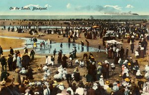 Beira-mar em Blackpool (Reino Unido) no virar do século (postal) de Unbekannter Künstler
