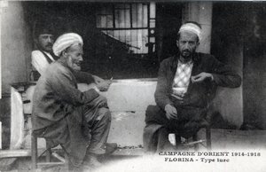 Sérvia, Florina: Homens turcos - Cartão Postal 1914-1918 de William M. Timlin