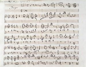 Página de música para Handel