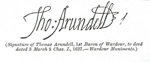 Assinatura de Thomas Arundell de Unbekannt