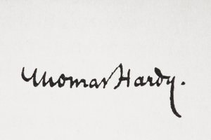 Assinatura do autor Thomas Hardy, do livro do Rei Alberto, publicado em 1915 (litho) de Unbekannt