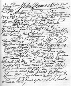 Assinaturas da Declaração de Independência, América de Unbekannter Künstler