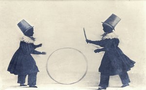 Silhueta de dois membros da Família Brett (caneta e tinta sobre papel) de Unbekannt