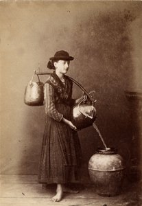 Pequenos meandros: retrato de um portador de água. Século XIX Imprimir em cartão Dim. 6x8,7 cm de Unbekannt