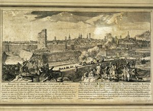 Espanha : Guerra da Sucessão de Espanha (1714). Cerco de Barcelona (gravura) de Unbekannter Künstler
