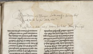 &39;Ópera&39; de Santo Agostinho de Hipona, Fol 159 verso, detalhe, c.1200 (caneta e tinta sobre pergaminho) de Unbekannt