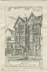 Stafford - Maid "s Head Inn: litografia, sd [ Meados do séc. XIX] de Unbekannt