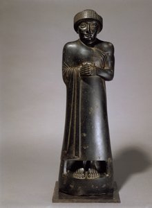 Estátua de Gudea, Príncipe de Lagash, Neo-Sumério, de Telloh, antiga Girsu, c.2130 a.C. (diorito) de Unbekannt