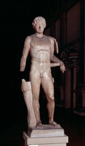 Estátua de um jovem com os atributos de Mercúrio, romano (mármore) de Unbekannt
