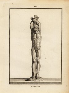 Estátua do sátiro Marsyas recebendo o castigo de Apolo, esfolado vivo de Unbekannt