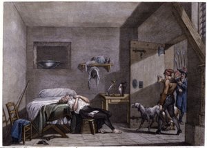 Suicídio de Condorcet, finais do século XVIII (gravura) de Unbekannter Künstler