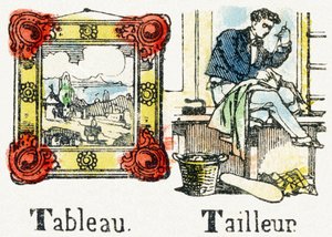 T - Tableau Tailleur - Alfabeto de Entretenimento Infantil c.1890 (litografia) de Unbekannt