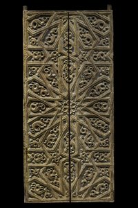 Porta do tabernáculo. Espanha, por volta de 1450-1500. Madeira esculpida e pintada. Musee du Louvre de William M. Timlin