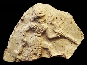 Tablete representando o deus da tempestade Ishchali, Isun Larsa, Babilônia, Mesopotâmia, c.2000-1600 AC de Unbekannt