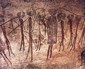 Tanzânia, Região de Dodoma, Kondoa, Desenhos rupestres de William M. Timlin
