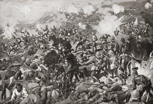 A Batalha de Spion Kop, Rio Tugela, Natal, África do Sul, 2324 de janeiro de 1900 durante a segunda guerra bôer. de Unbekannt