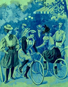 A moda das bicicletas no Bois de Boulogne de Unbekannter Künstler