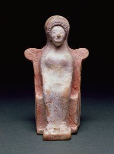 A Deusa Atena, grega, c.490 a.C. (terracota e pigmento) de Unbekannt
