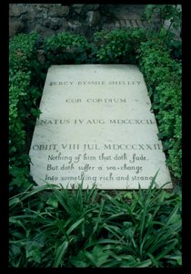 O Túmulo de Percy Bysshe Shelley (1792-1822) (foto a p/b) de Unbekannt