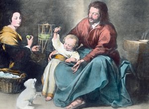 A Sagrada Família com o passarinho de Unbekannter Künstler