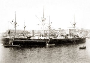 O torpedo italiano "Etna", cerca de 1885. de Unbekannter Künstler