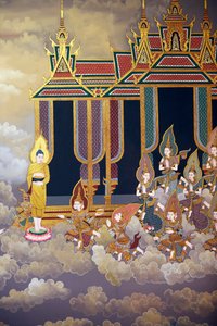 A Vida do Buda, Afresco de parede, Templo Wat Botum, Phnom Penh, 2022 (foto) de Unbekannter Künstler
