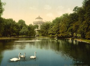 O Jardim Saxe, Varsóvia, Rússia (ou seja, Varsóvia, Polónia), c.1890-c.1900 de Unbekannter Künstler