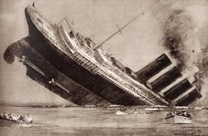 O naufrágio do Lusitânia de Unbekannter Künstler
