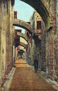 A Via Sacra, Jerusalém, início do século XX (cartão postal) de Unbekannter Künstler