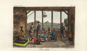 O banquete realizado para Dodwell pelo Bispo de Salona, em Crisso, Grécia de Unbekannt