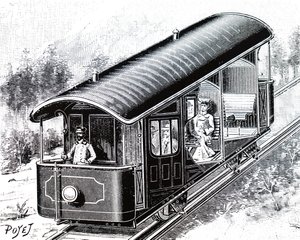 O carro eléctrico da linha funicular do Vesúvio. de Unbekannt
