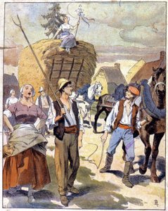 O último carro de trigo em Beauce, c.1910 (ilustração) de Unbekannter Künstler