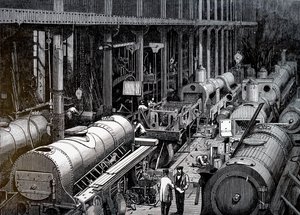 O chão de fábrica da Robert Stephenson and Company. de Unbekannt